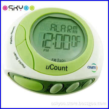 Sports Pocketable Radio Calorie Pedometer Step with Clock and Stopwatch